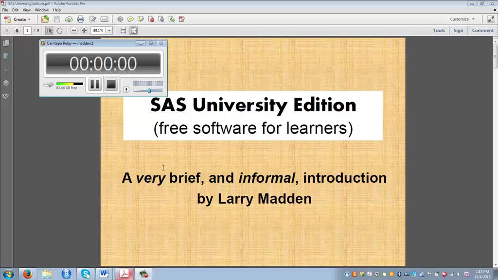 Intro To Sas University Edition 5326