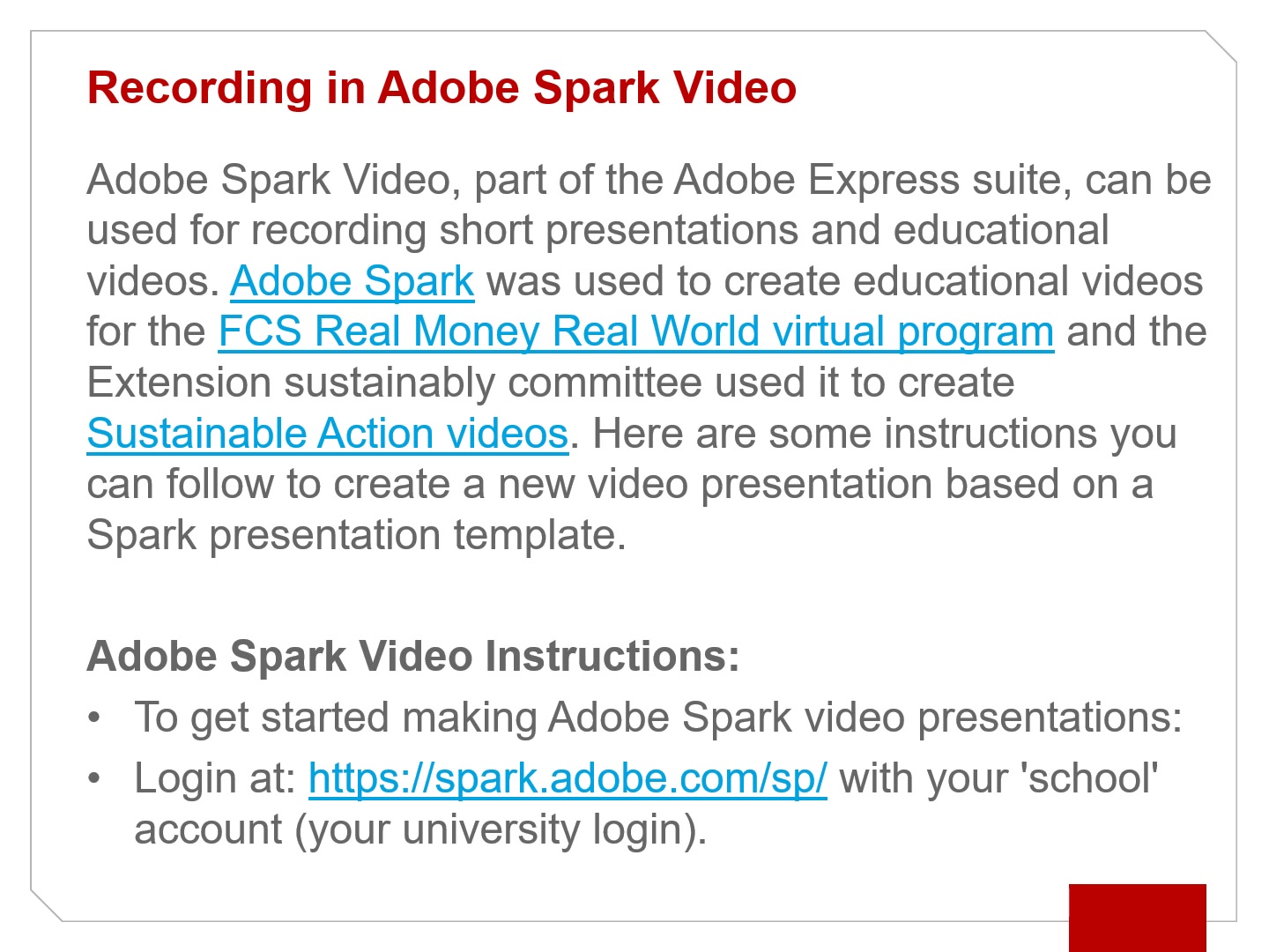 Recording with Adobe Spark Video